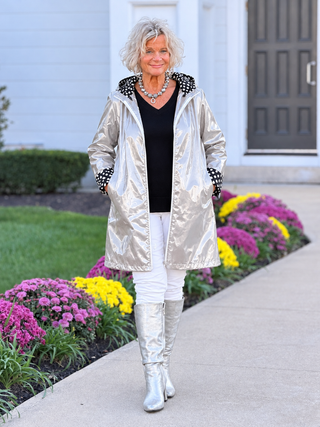 SILVER POKA DOT RAIN COAT Cathys Place