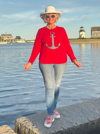 RED  NAVY STRIPED ANCHOR