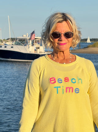 LULU-B YELLOW BEACH TIME SWEATER