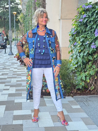 AFTERNOON NAVY LACE JACKET