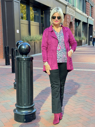 LULU-B SHADES OF BLUE CASHMERE V NECK