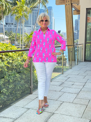 LULU B SEAHORSE BAY ZIPPER TOP