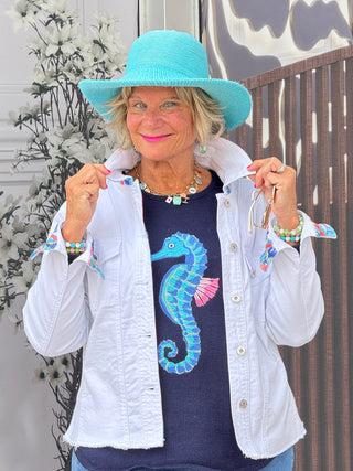 LULU-B NAVY SEAHORSE SWEATER