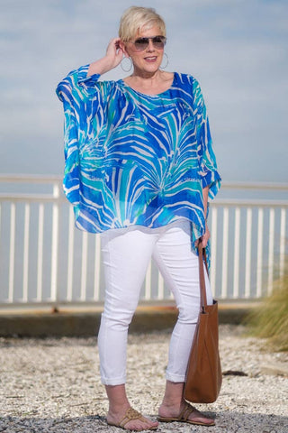 Sofia Botanika Silk Kaftan (BQ201BT) TINA Stephens Italy/Tees By Tina