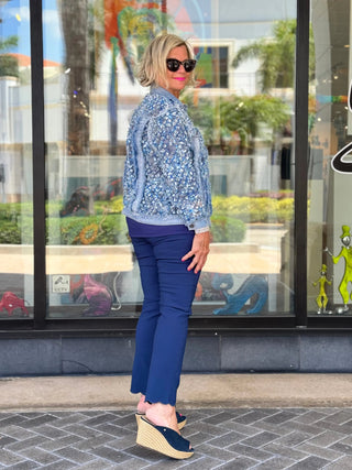 ETHYL NAVY SCALLOP PANT - Cathys Place