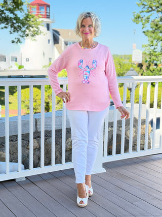 BEACH CLUB PINK LOBSTER SWEATER LULU-B