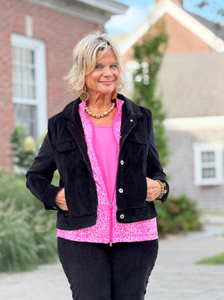 LULU B SPARKLING PINK LEOPARD FULL ZIPPER LULU-B