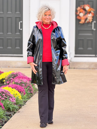 BLACK RED POKA DOT RAINCOAT Cathys Place