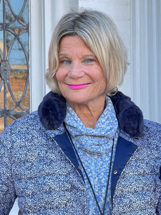 LULU-B AUBREY NAVY FAUX FUR JACKET