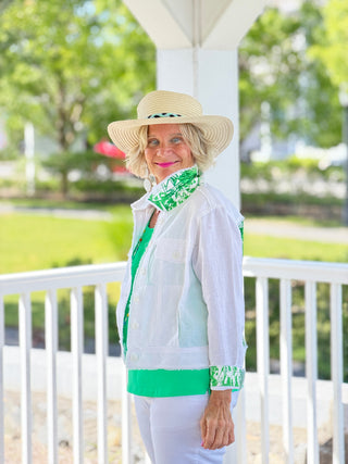 HARBOR LIGHTS GREEN LINEN JACKET Cathys Place