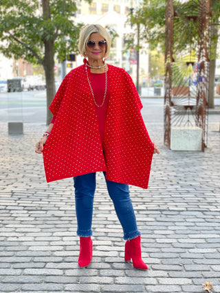 HOLIDAY RED BLING CAPE