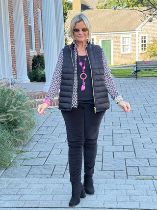 LULU-B BLACK SHORT PUFFER VEST