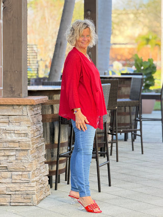 LULU B RED MESH WRAP LULU b