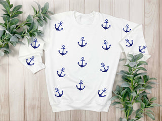 Anchors Glitter sweatshirt/    Glitter  Beach Sweatshirt Cathys Place