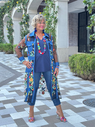 AFTERNOON NAVY LACE JACKET