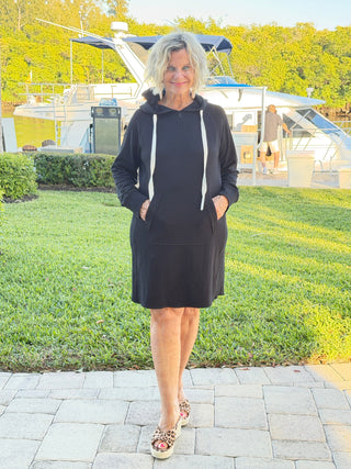 Lulu-b kangaroo pocket black scuba dress LULU-B