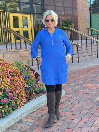 Lullu b half zipper Blu scuba dress