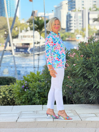 LULU B PARADISE GARDEN COLLAR SLEEVE TOP LULU-B