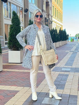LULU-B CREAM LEOPARD CASHMERE CARDIGAN