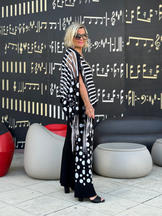 BLACK AND WHITE POKA DOT PALAZZO