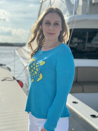 AQUA TURTLE  SWEATER