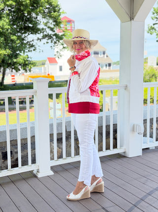 HARBOR LIGHTS RED LINEN JACKET Cathys Place