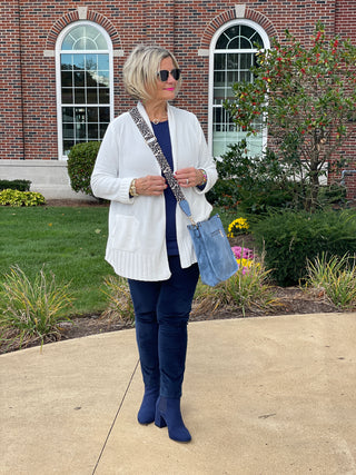 LULU-B CHENILLE WHITE CARDIGAN