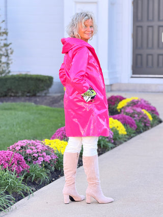 Polka Dot HOT PINK Posh Reversible Raincoat Cathys Place