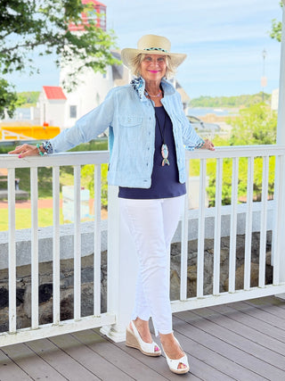 NAUTICAL CREST LINEN JACKET TANGO MANGO