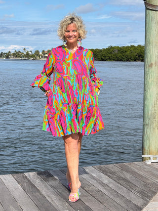 Multi Woodgrain Taos Dress Cathys Place