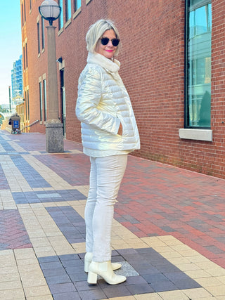 LULU-B PUFFER DOWN SNOW GOLD FAUX FUR JACKET