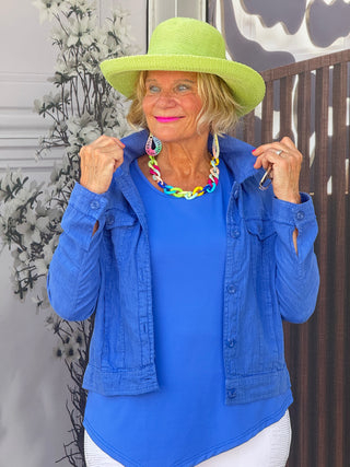 KEY WEST BLU LINEN JACKET