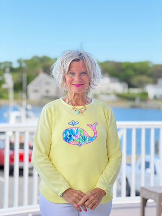 BEACH CLUB YELLOW WHALE SWEATER LULU-B