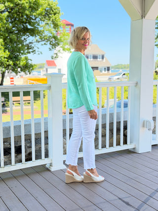 BEACH CLUB  SEAFOAM SAILBOAT SWEATER LULU-B