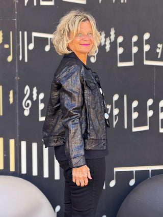 LULU B BLACK METALLIC JACKET LULU-B