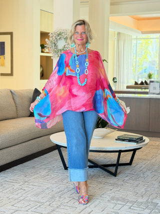 Sofia Sunrise Silk Kaftan Cathys Place