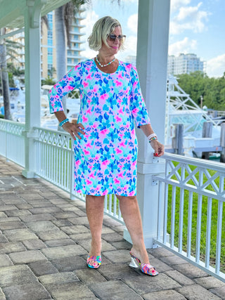 PINK PETALS SLEEVE DRESS