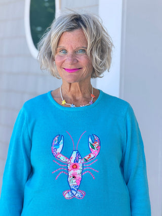 BEACH CLUB AQUA LOBSTER SWEATER Cathys Place