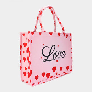 LOVE Message Heart Printed Tote Bag Sensibling Corp.
