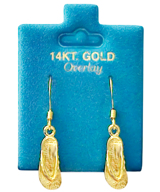 Made In USA Flip Flop Dangle Earrings Gold or Silver