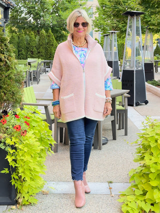 AUTUMN FROSTED PINK ZIPPER JACKET