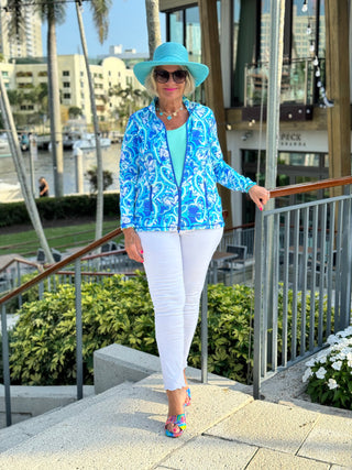 BLUE DREAMING HEARTS FULL ZIPPER