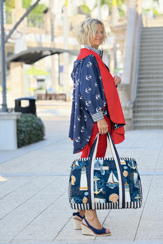 Nautical, Travel Bag Fair Winds Lighthouse Cathys Place
