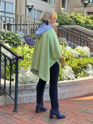 Blue Nautilus Reversible Rain Cape - Coastal Collection