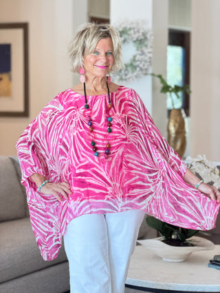 Pink Tiger Silk Top Cathys Place