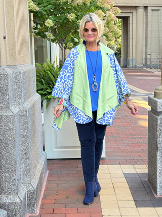 Blue Nautilus Reversible Rain Cape - Coastal Collection