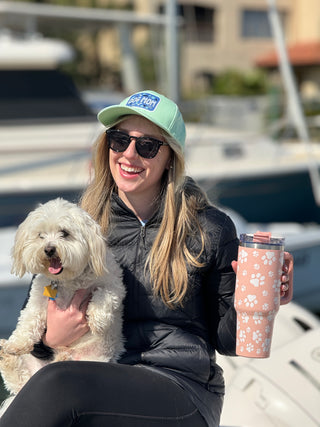 Dog Paw Peach Printed 40oz Stainless Steel Tumbler