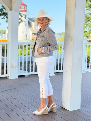 LULU B BLACK CHAMBRAY LINEN JACKET LULU-B