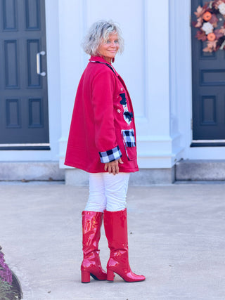 SNOWMAN HOUNDSTOOTH BLAZER Cathys Place