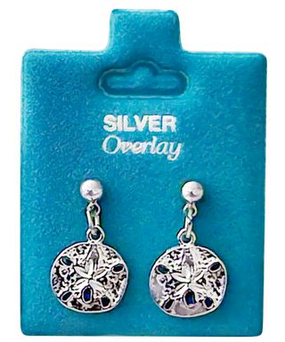 Made in USA Mini Sand Dollar Drop Earrings Gold or Silver